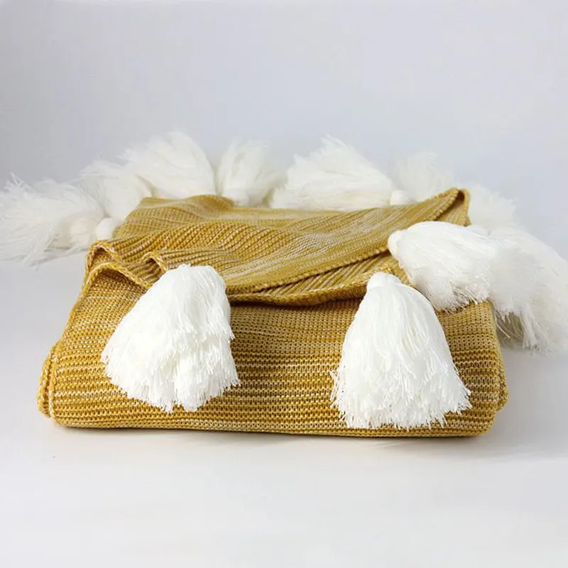 100% Acrylic Melange Tassel Throw