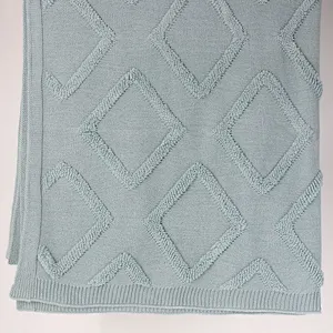 100% Acrylic Tufted Knitted Throw