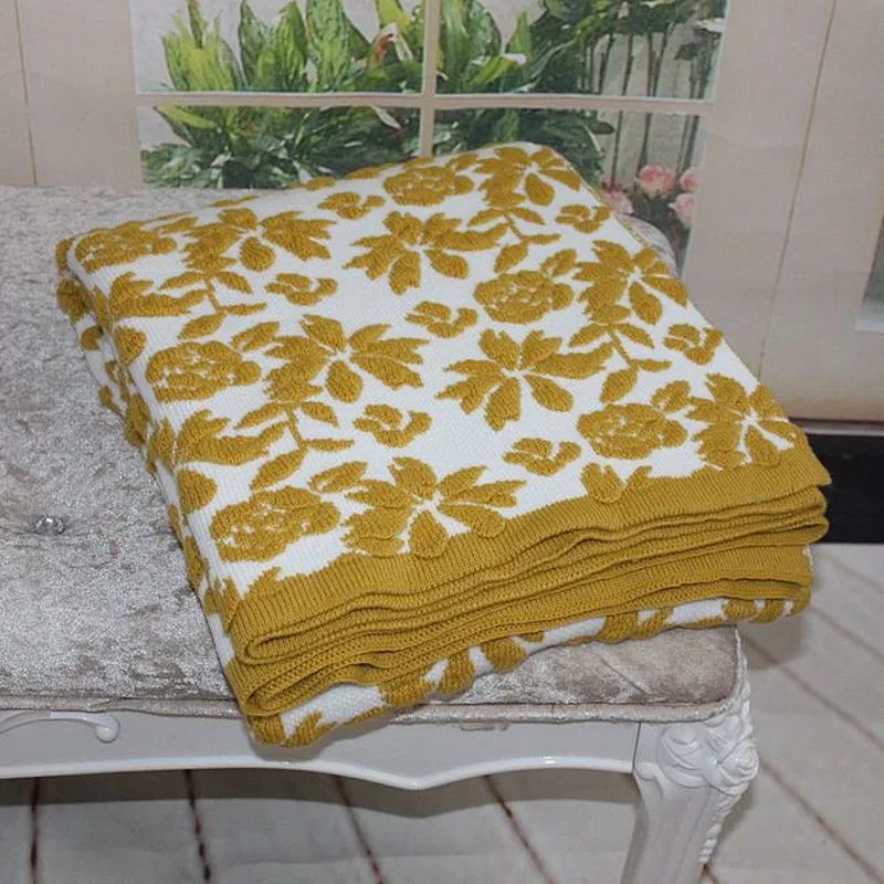 100%Acrylic Super Soft Sofa Knitted Jacquard Printed Throw
