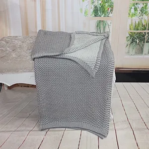 3D 100% Acrylic Sofa Decorative Soft Jacquard Knitted Throw
