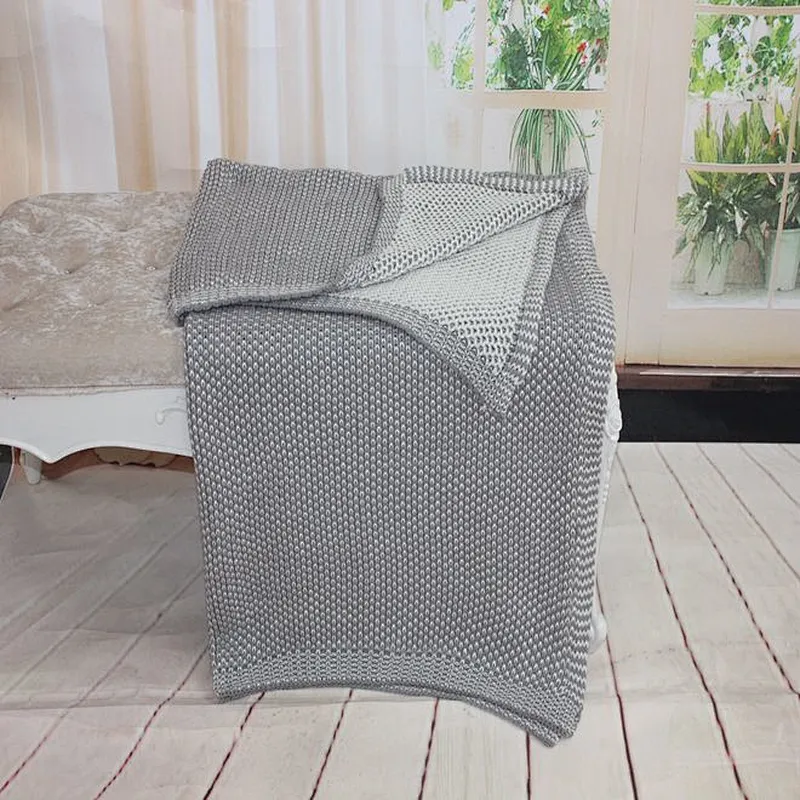 3D 100% Acrylic Sofa Decorative Soft Jacquard Knitted Throw