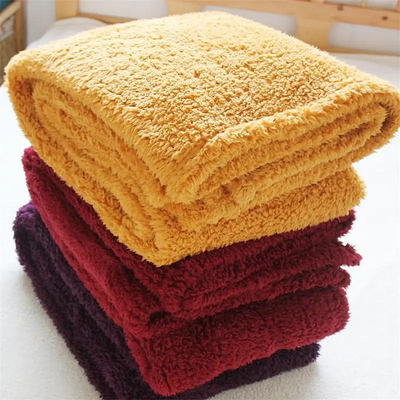 100% Polyester  Plain Soft Wholesale Sherpa Blanket Microfiber