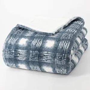 100% Polyester Soft Printed Rabbit Faux Fur Blanket
