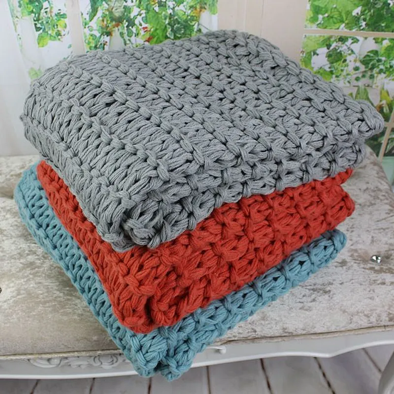 100% Acrylic Sofa Decorative Super Chunky Knitted Throw