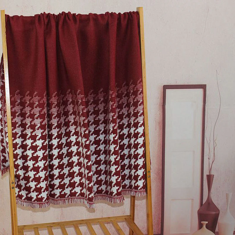 100% Acrylic Soft Houndstooth Woven Office Blanket