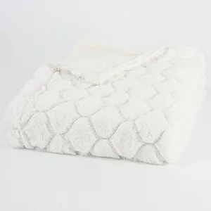 3D Lattice Faux Fur Throw