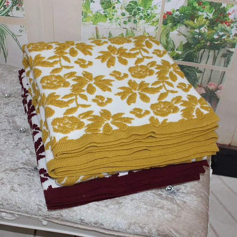 100%Acrylic Super Soft Sofa Knitted Jacquard Printed Throw