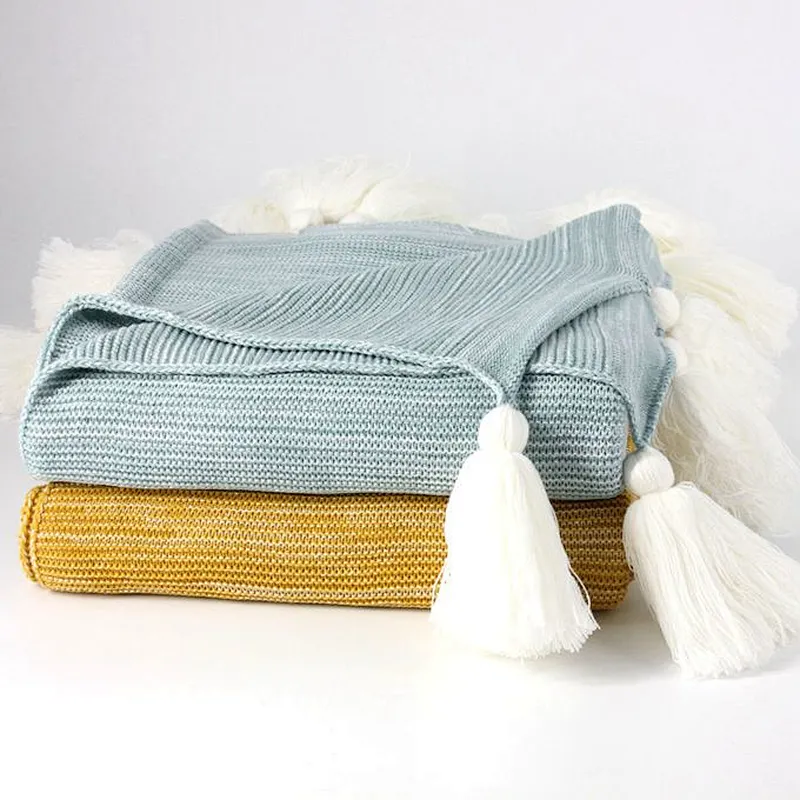 100% Acrylic Melange Tassel Throw