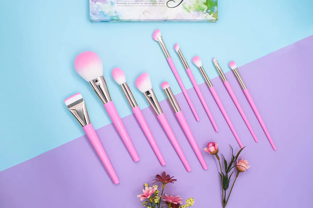 pink brush makeup set
