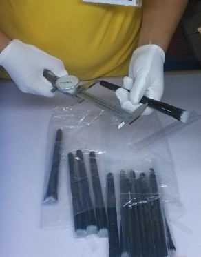 makeup brushes inspection