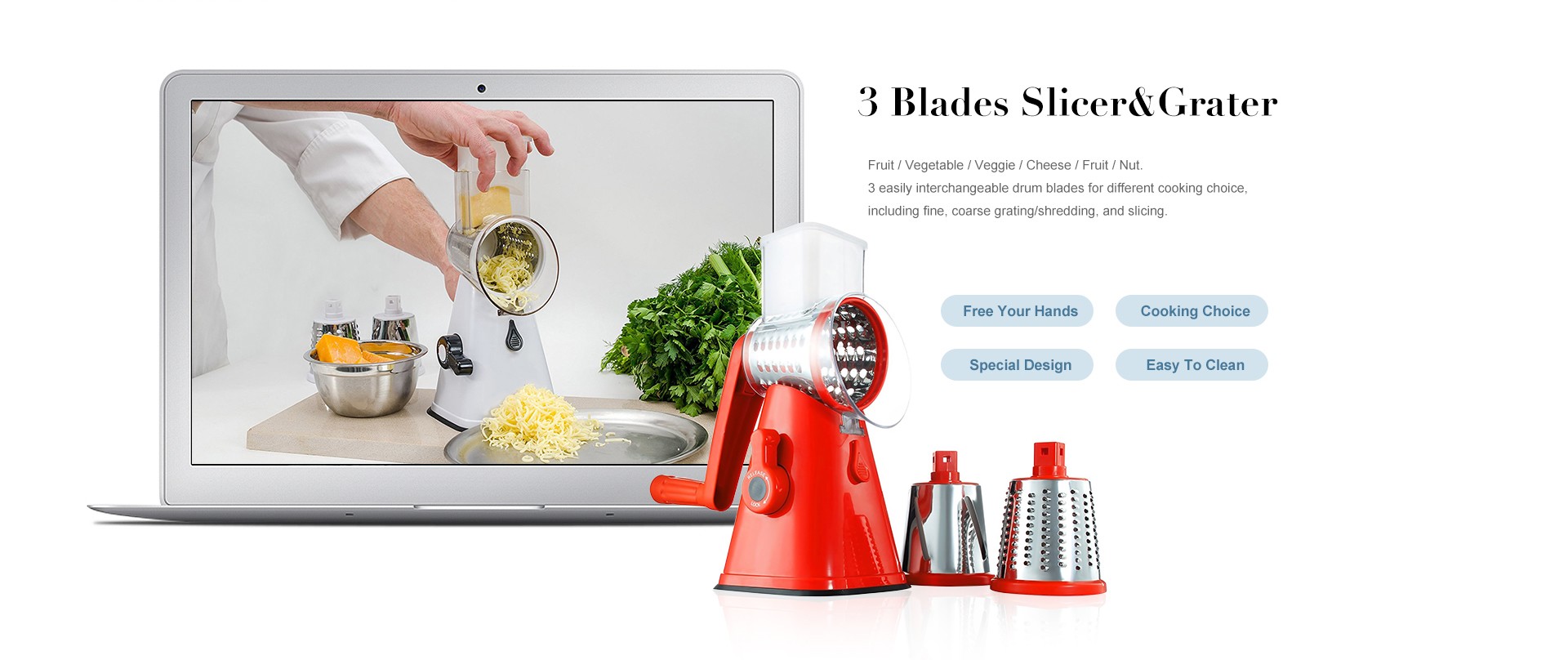 3 Blades Slicer&Grater