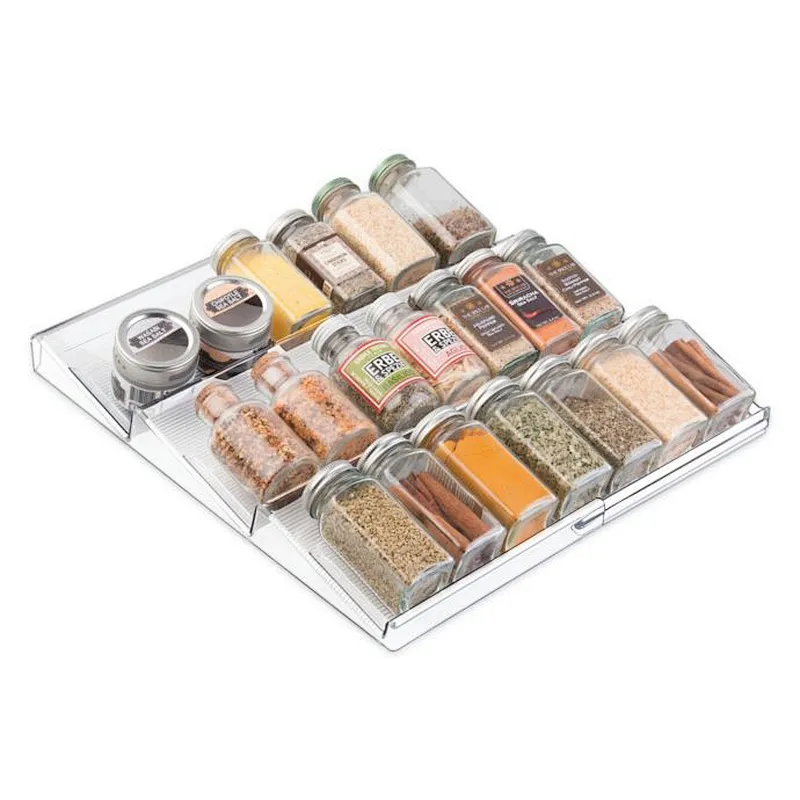 Expandable In-Drawer Spice Rack