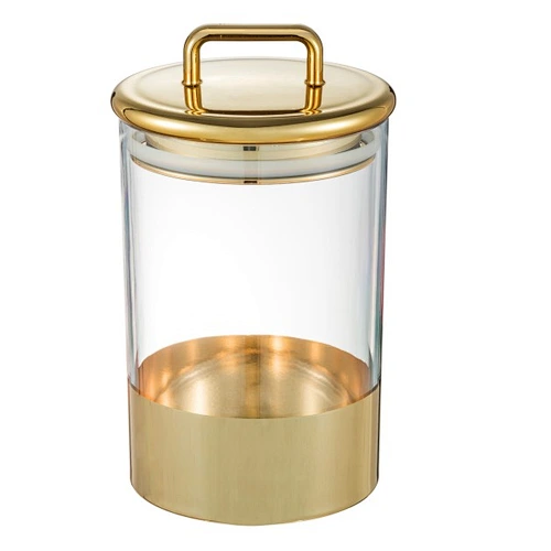 800ml Storage Container With Stand lid & Gold Ring