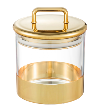 500ml Storage Container With Stand lid & Gold Ring