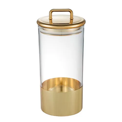 1100ml Storage Container With Stand lid & Gold Ring