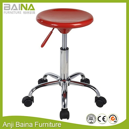 ABS plastic round stool with wheels