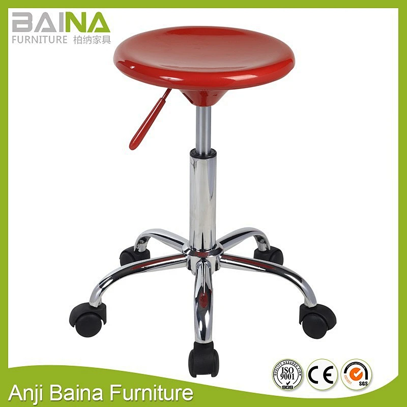 ABS plastic round stool with wheels