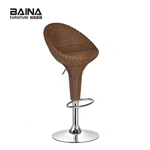 Rattan wicker swivel bar stool chairs