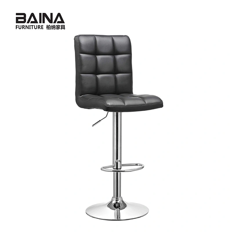 Soft PU leather high back commercial bar stool