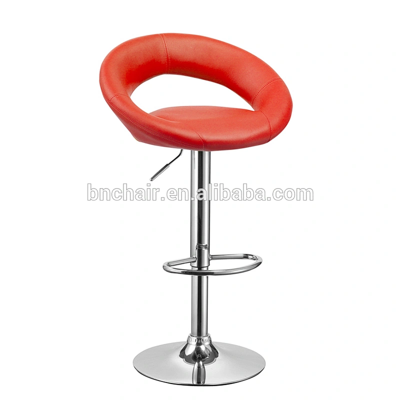 Modern kitchen PU faux leather bar chair metal high stool dining chair