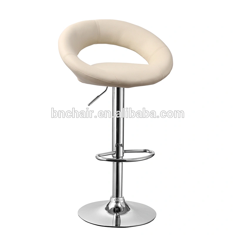 Modern kitchen PU faux leather bar chair metal high stool dining chair