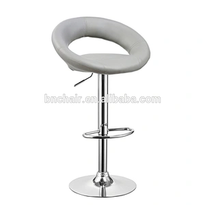Modern kitchen PU faux leather bar chair metal high stool dining chair