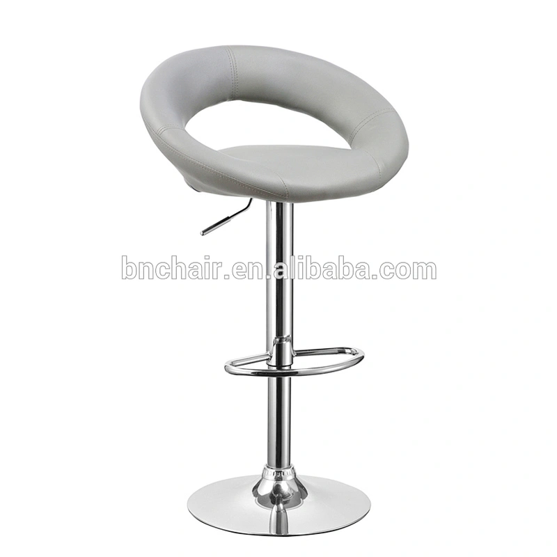 Modern kitchen PU faux leather bar chair metal high stool dining chair