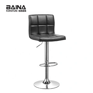 Modern PU faux leather commercial swivel kitchen bar stool