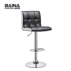 Kitchen chrome steel swivel leather bar chair stool