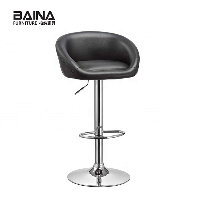 PU leather high swivel bar stool price with back