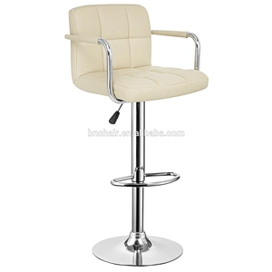 PU leather swivel commercial bar chair with armrest