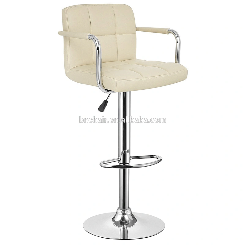 PU leather swivel commercial bar chair with armrest