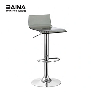Swivel bar stool with acrylic seat