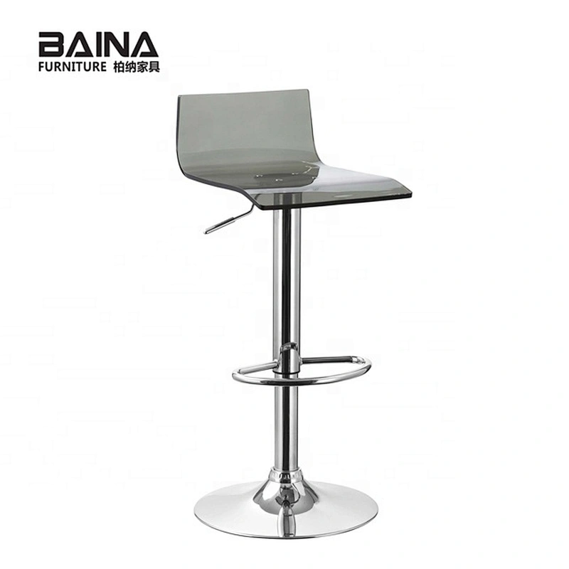 Swivel bar stool with acrylic seat