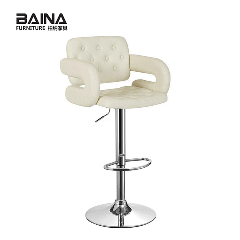 Kitchen leather swivel bar stool chair with arms
