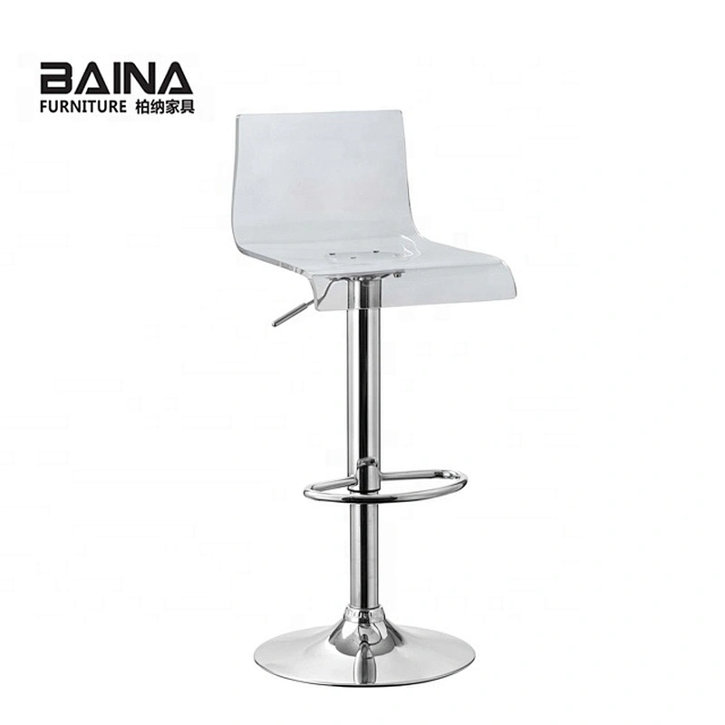 Home used clear acrylic bar stool chair with high back