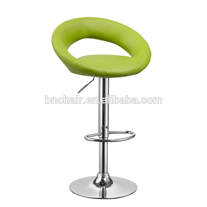Modern kitchen PU faux leather bar chair metal high stool dining chair