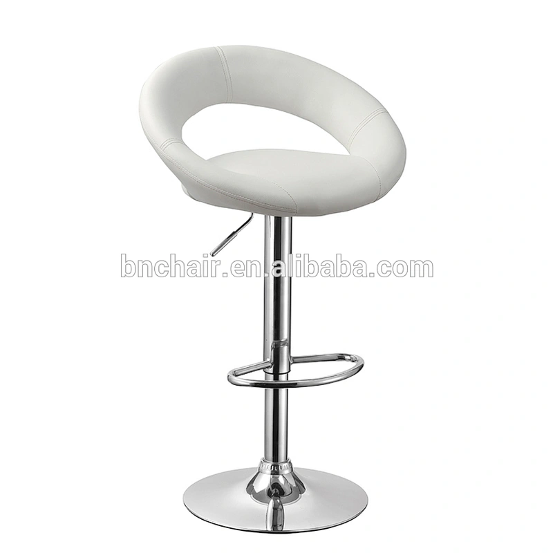 Modern kitchen PU faux leather bar chair metal high stool dining chair