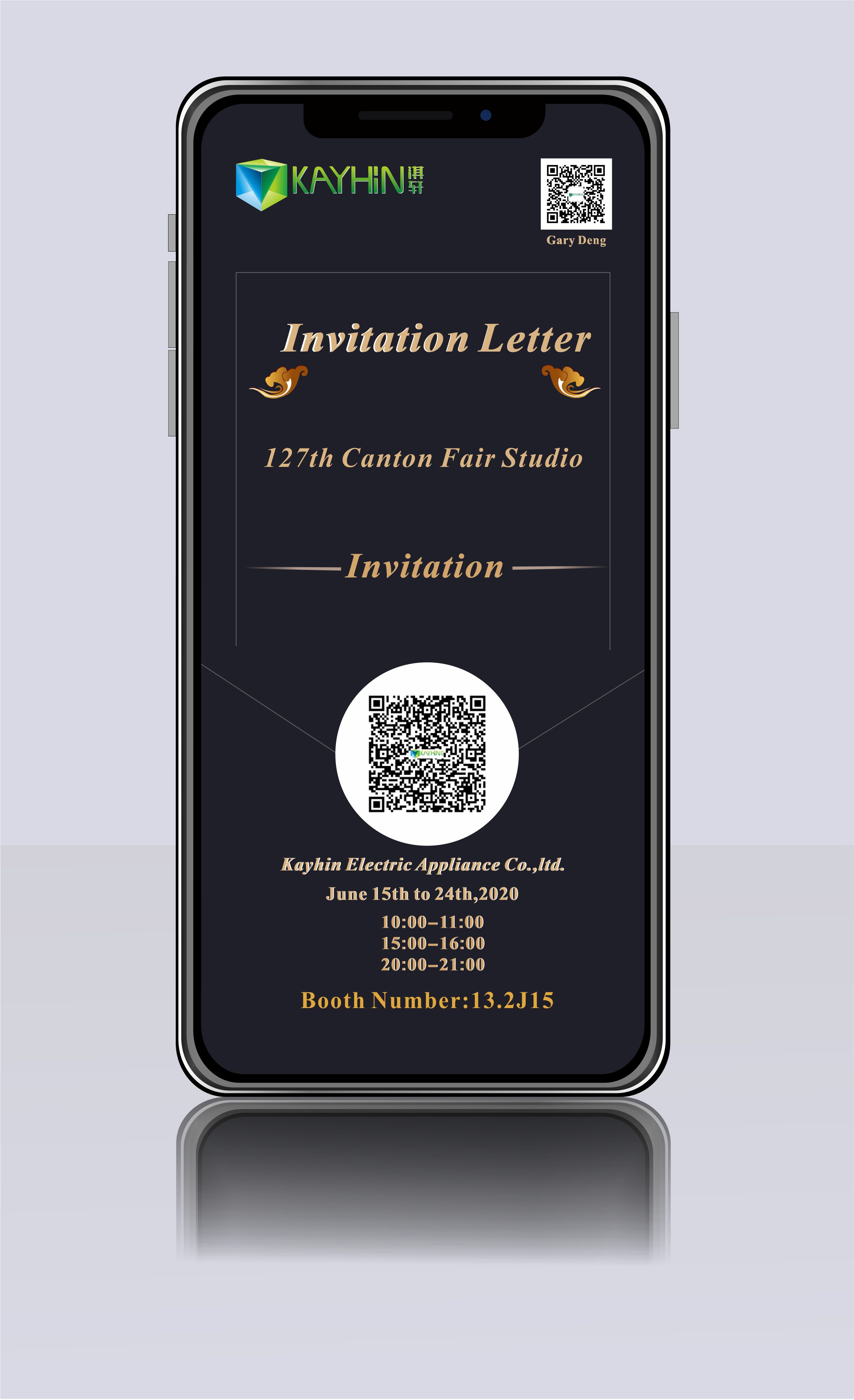 Kayhin booth number 13.2J15 in 127th Canton fair