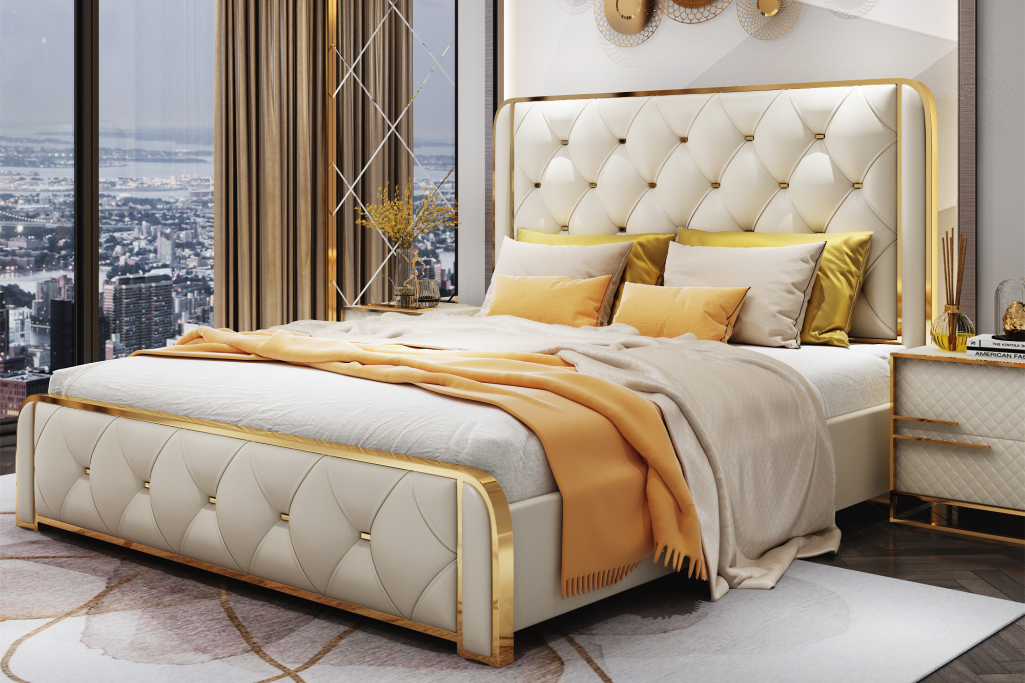 Fontana Bed HM424-3107 bedroom furniture for apartment