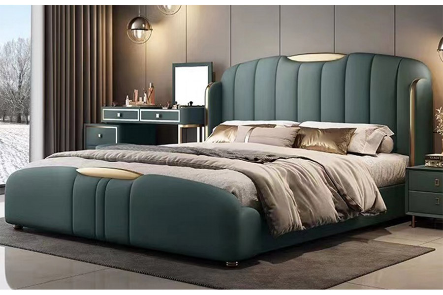 Fontana Bed HM0424-2256 Modern luxury bedroom furniture minimalist apartment hotel double bed