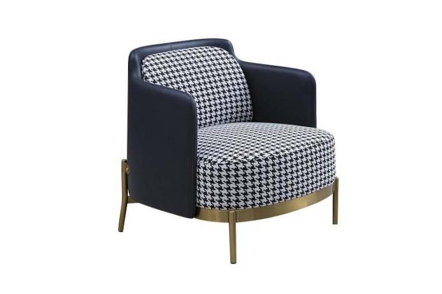 Leisure chair HM0257-KY-302 Nordic solo sofa chair thousand check bird pattern