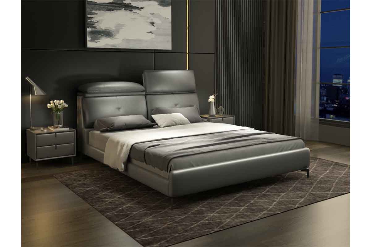 Fontana Bed HM424-1903 Leather function bed Italian style modern simple adjustable by package master bedroom furniture