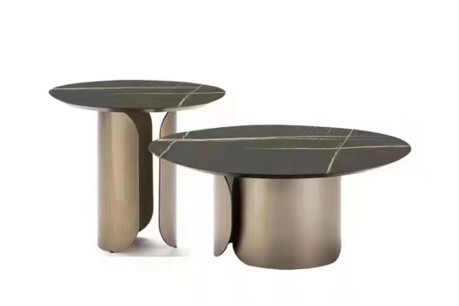 Padova Coffee table HM322-2038 sintered stone top  metal leg
