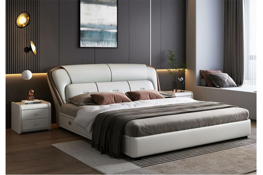 Origin modern upholstered tech cloth bed HM0291-203 bedroom furniture