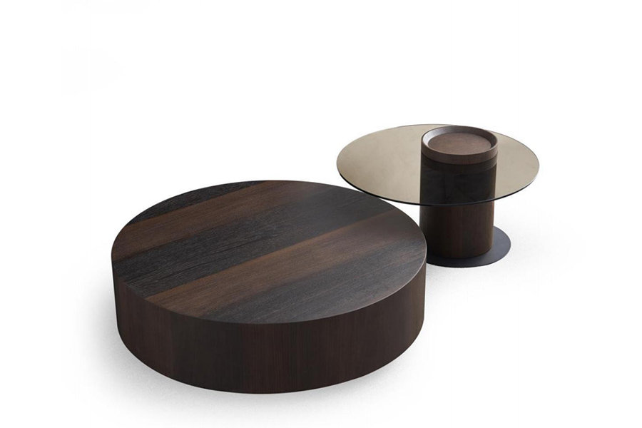 August Coffee table HM0220-1805-1 Smoked wood top/Glass