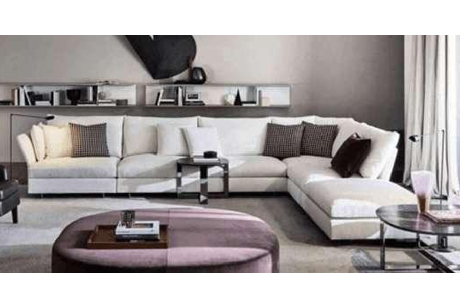 l shaped gray sofa