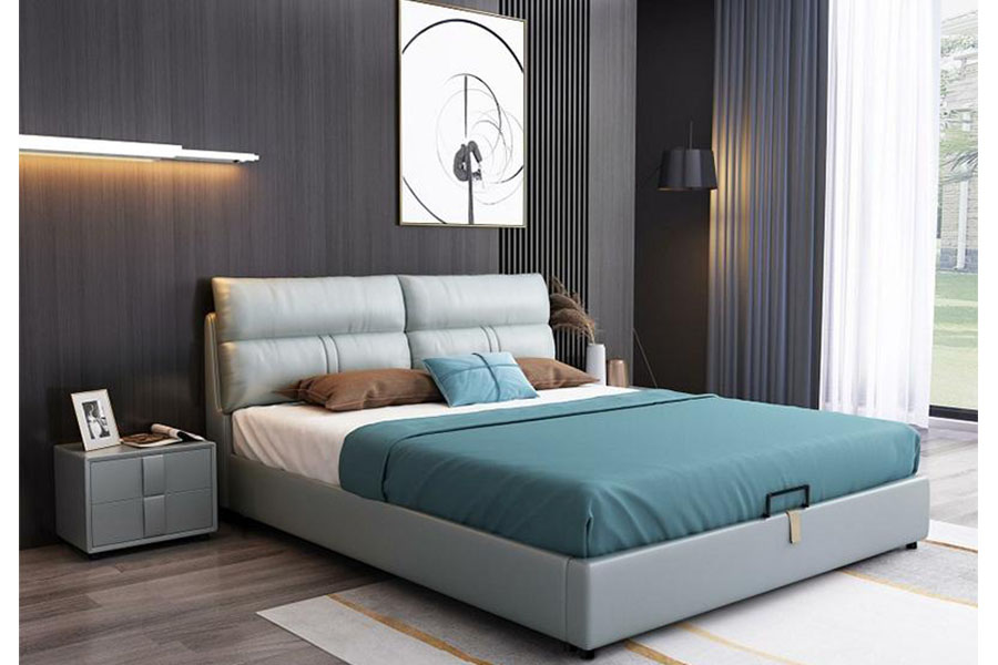Origin grey upholstered Eucalyptus bed HM0291-699