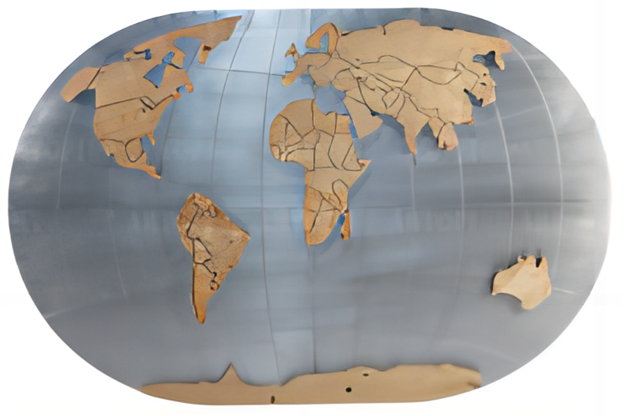 Nice golden Aluminum wood map home furniture