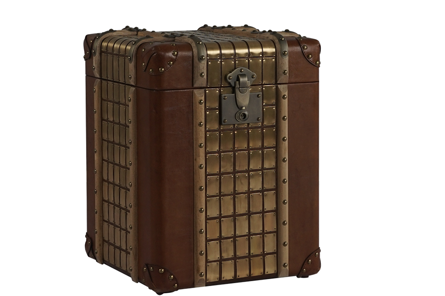 High quality vintage style rattan mat storage box trunk with handle